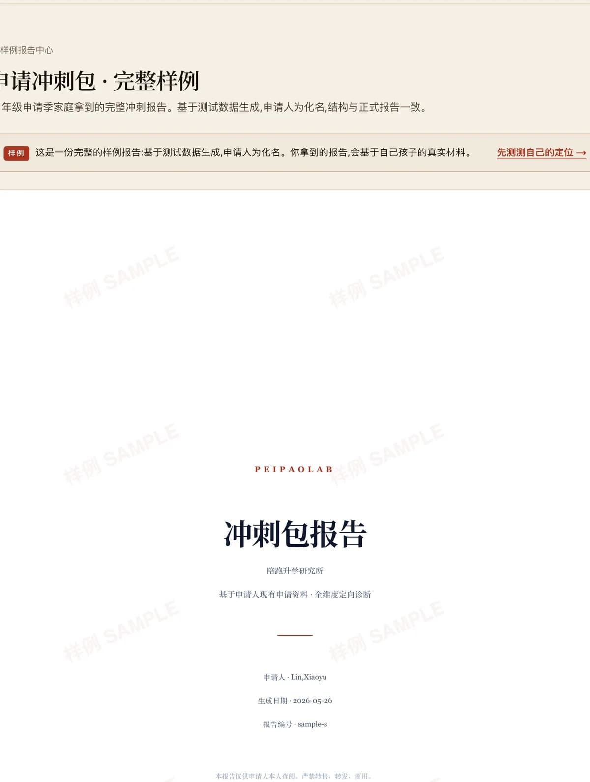 样例报告页面预览